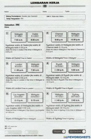 Tempoh mengikut zon masa dunia