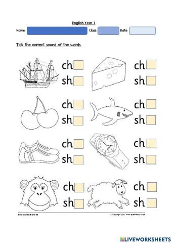 Year 1: Ch and Sh