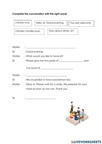 How to order food in restaurant.