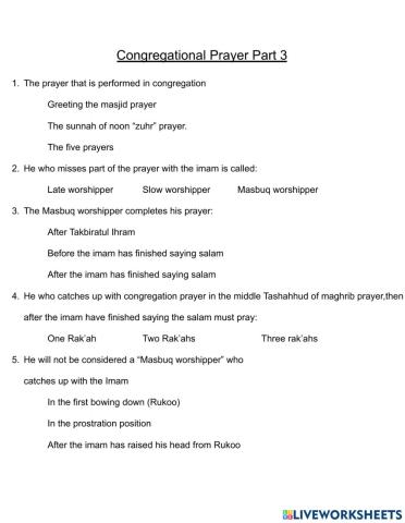 Congregational prayer part3