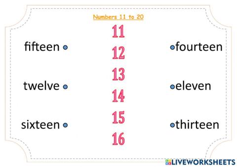 Grade 1-Numbers 11 to 20