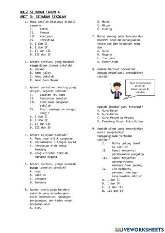 Sejarah tahun 4 unit 3:sejarah sekolah