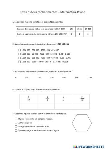 Testa os teus conhecimentos