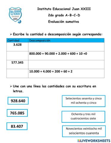 Descomposición de números