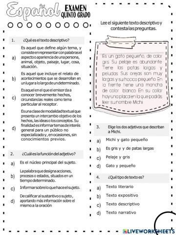 Examen Español 3trimestre