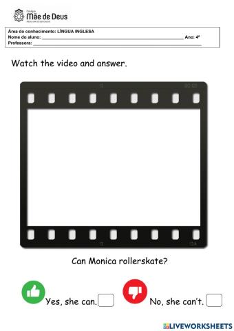 Can Monica roller-skate?