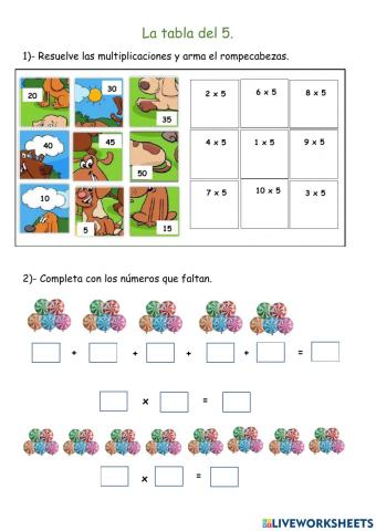 Multiplicaciones por 5