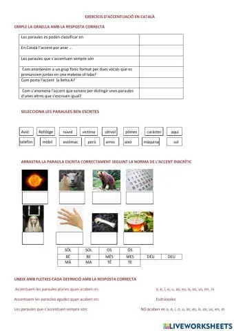 Exercicis d’accentuació en català