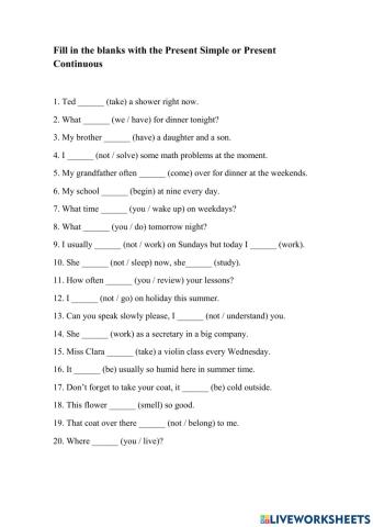 Present Simple or Present Continuous