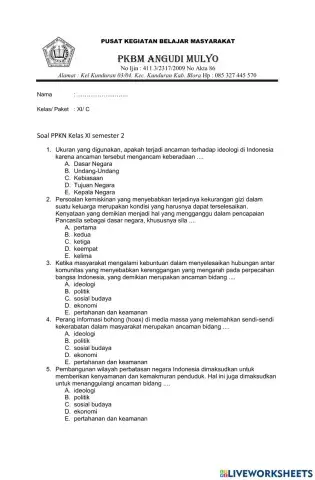 PKN Sem 2 Kls XI