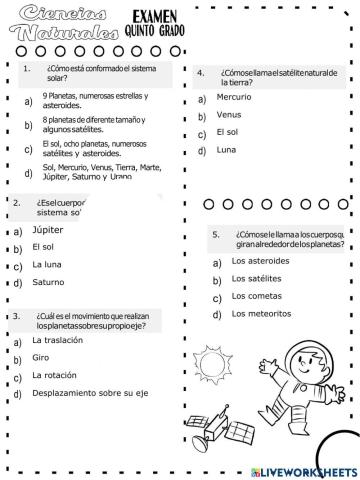 Examen de Ciencias Naturales