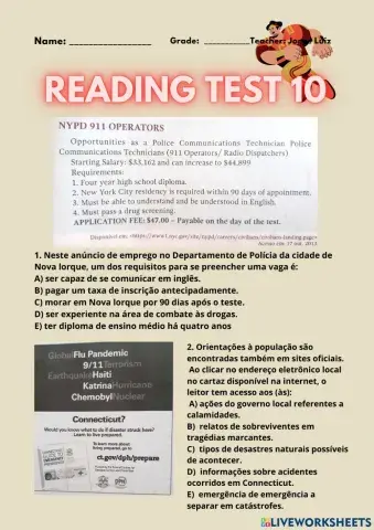 Reading test