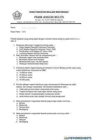 PPKn Paket C Kelas X Sem 2