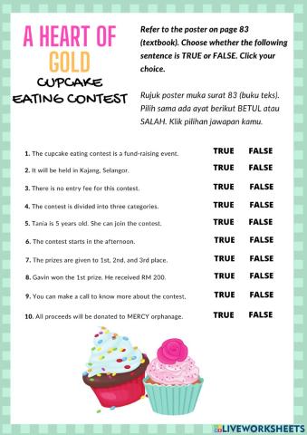 EXERCISE: Cupcake Eating Contest (textbook 83)