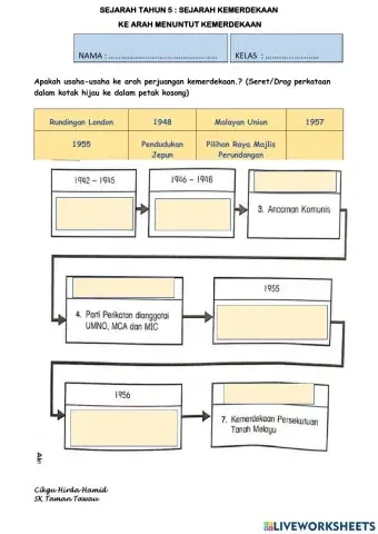 Sejarah tahun 5 : sejarah ke arah menuntut kemerdekaan