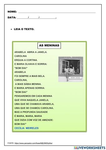 LEITURA E COMPREENSÃO DE TEXTO