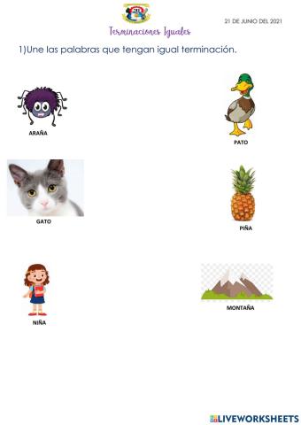 Terminaciones iguales segundo