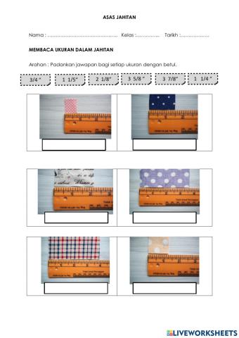 Membaca Ukuran dalam jahitan