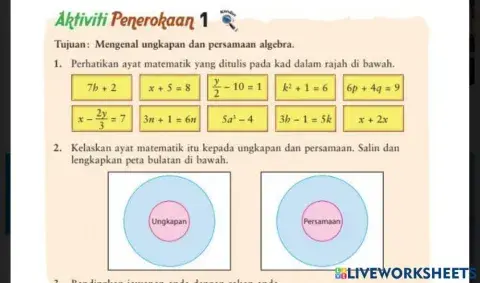 Aktiviti Penerokaaan 1 Persamaan Linear