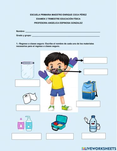 Examen Tercer Trimestre Educación Física