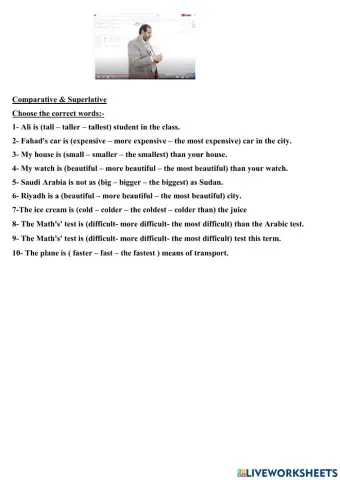 Comparative & Superlative Adjectives