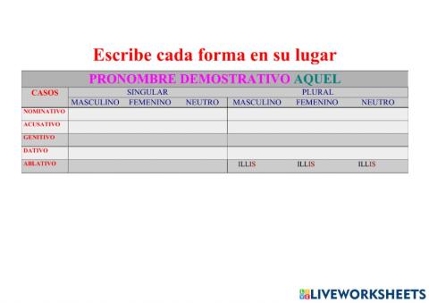 Demostrativo ILLE, A, UD