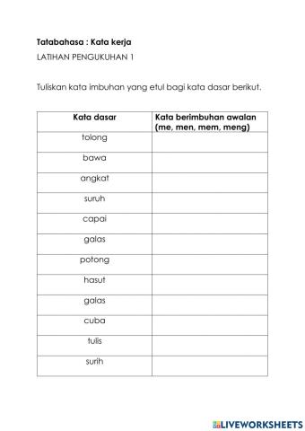 Tatabahasa- Kata kerja