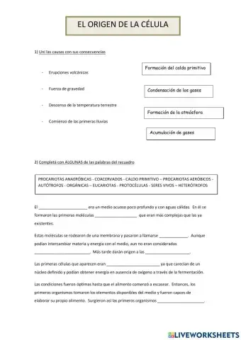 El origen de las células