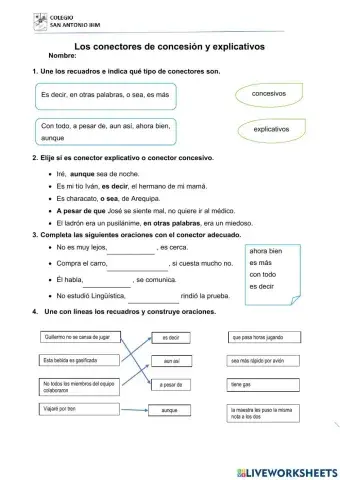 Conectores explicativos y concesivos