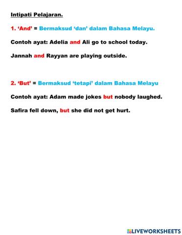 Conjunctions (and) (but)