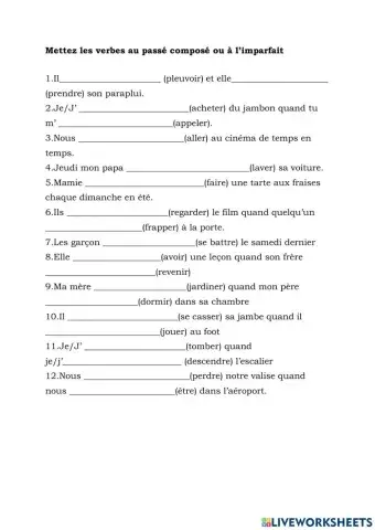 Passe compose et imparfait