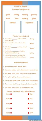 Simple Adverb - Adjective Exercise