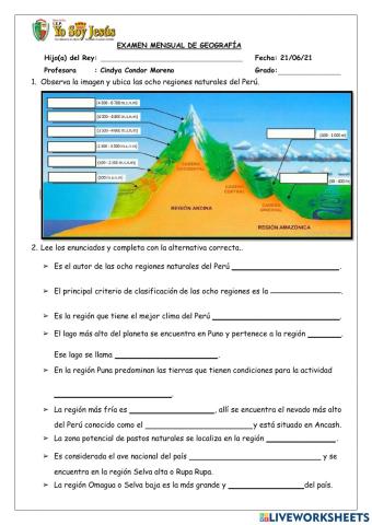Evaluación mensual de geografía