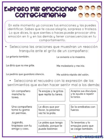 Expreso mis emociones correctamente