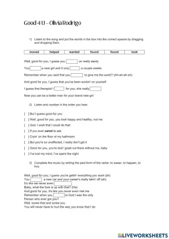 Simple Past - Good 4 u - Olivia Rodrigo