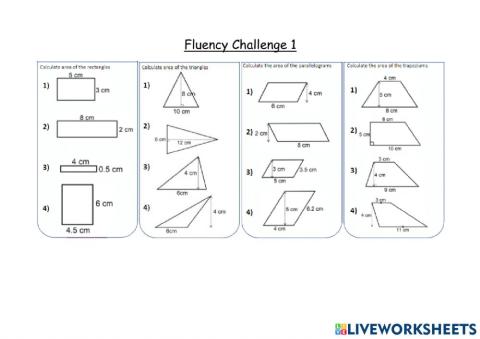 Area of triangles and circles