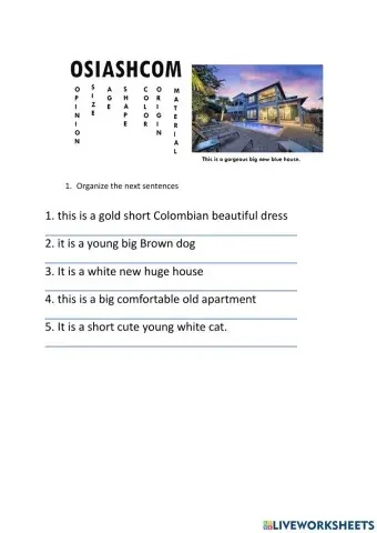 Organize the adjectives