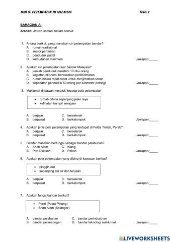 Bab 9: petempatan di malaysia