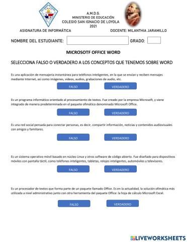 Entorno del Programa de Word