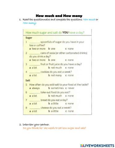 How much and how many