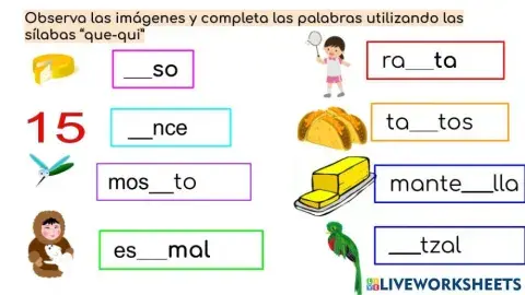 La letra -Q q y las sílabas -que, qui