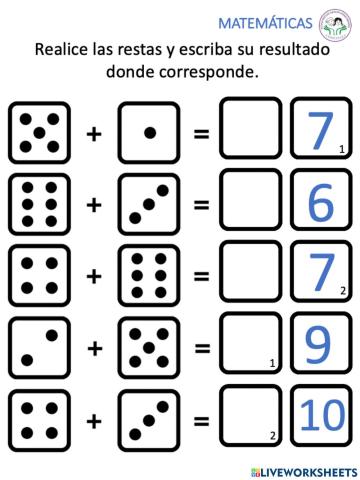 Sumas de dominos