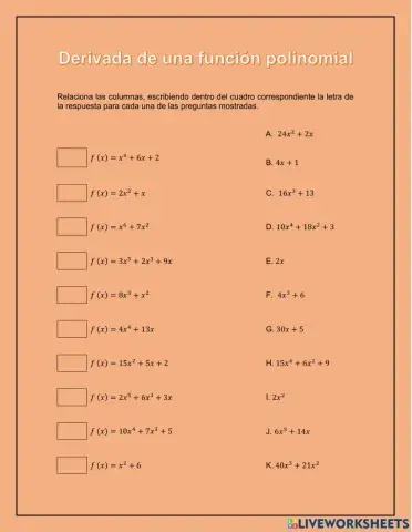 Derivadas de una función polinomial