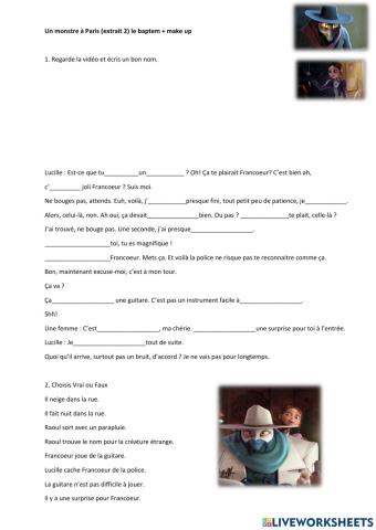 Un monstre à Paris (extrait 2) le baptem + make up