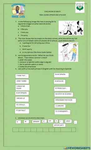 Giving opinion and apologize