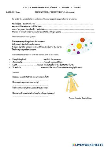 The universe: grammar