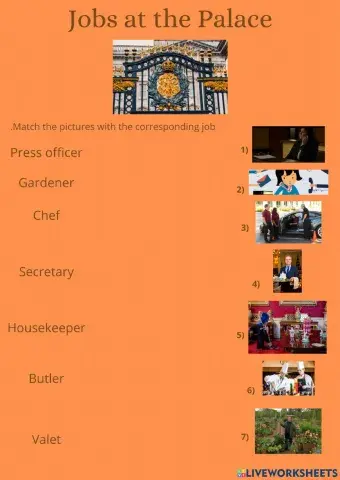 Jobs at the royal palace