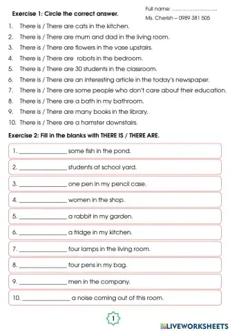 There is- There are - tobe