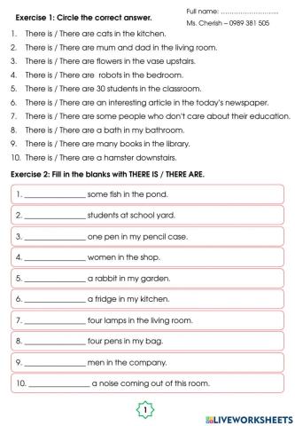 There is- There are - tobe