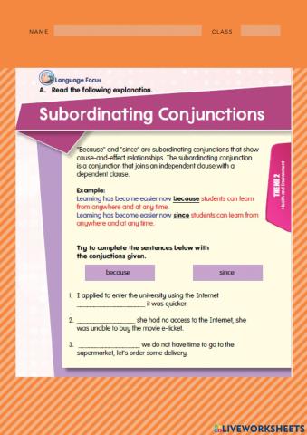 Subordinating Conjuntions